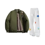 Армейский зеленый + белый, серый, тренировочные штаны