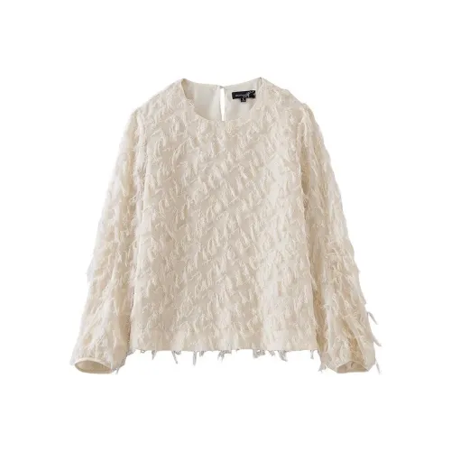 OUNIXUE Абрикос Женские Шифоновые Рубашки