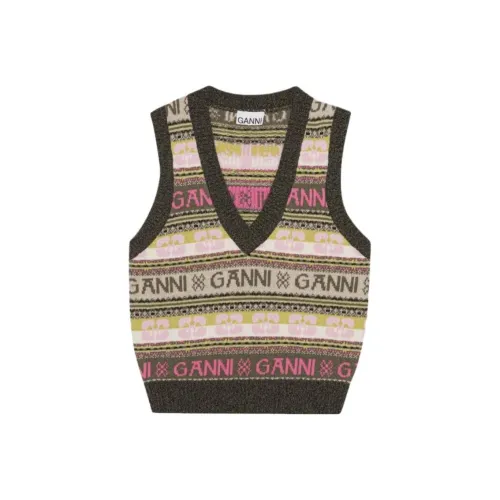 GANNI Жилет Женские Фиолетовый Оливковый