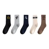 Мужской, однотонный, буква, смешанные цвета, упаковка из 5 штук