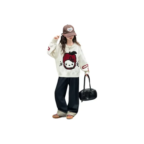 MUMUWU HOUSE Белый Школьный возраст Свитера