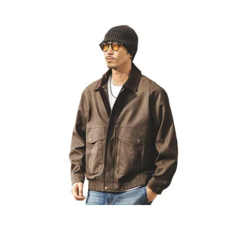 JIELEINUO Мужские кожаные куртки