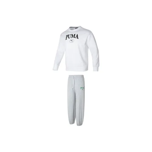 PUMA Clothing Комплект Белый Свитшот + Серые Штаны Унисекс Свитшот Наборы