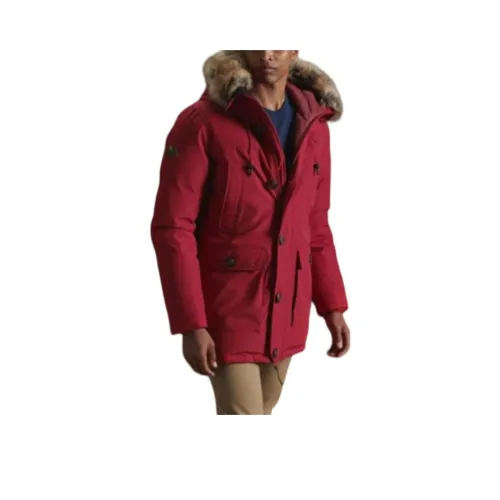 SUPERDRY Red Men's Coat SUPERDRY Красный Мужской Пальто