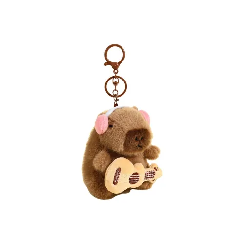 ZHICHUANGJIA Капибара Музыкальный инструмент Украшение Плюшевый Брелок 11 см Рекомендуемая высота