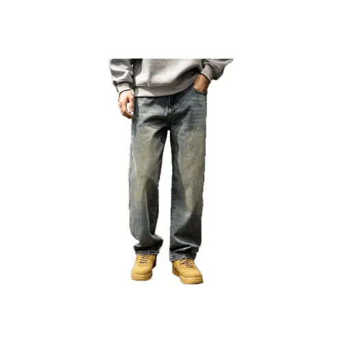 LUJIEBANG Винтажные синие мужские джинсы