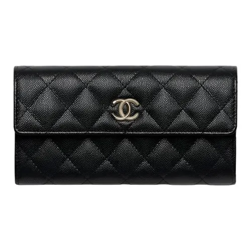 CHANEL Телячья кожа Кошелек Женские Черный