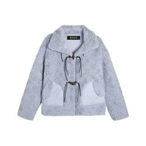 AHDO Синий Женские Бархатные Куртки