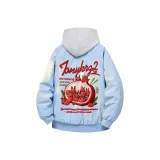 Светло-синяя куртка (в комплекте с высококачественным тяжелым белым и серым свитшотом с фотокемией)