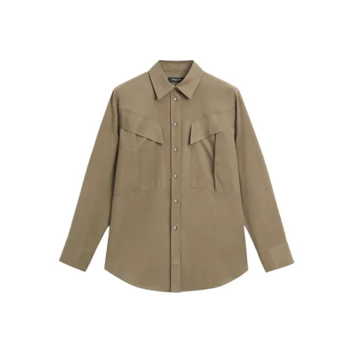 Massimo Dutti Коричнево-зеленые женские рубашки