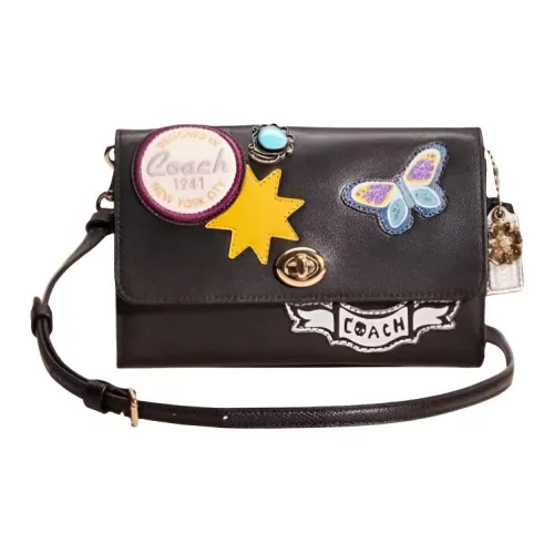 COACH Marlow Кожа Сумка через плечо Маленькая Женская Черная