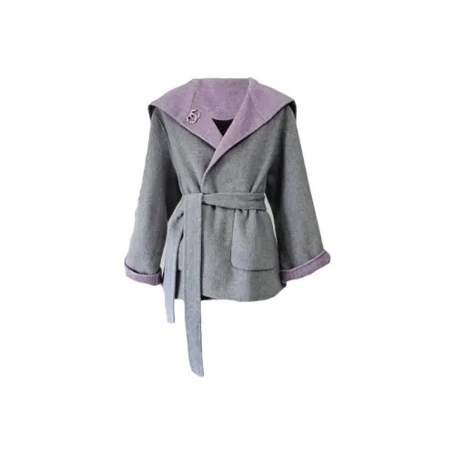 Aghr Серый Фиолетовый Женское Пальто