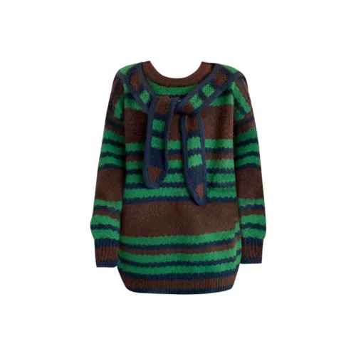 DANCANG Зеленые полосы Женская трикотажная одежда