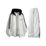 Белый Фотиния Серый Свитшот + Белый Фотиния Штаны [На флисовой подкладке, улучшенный]