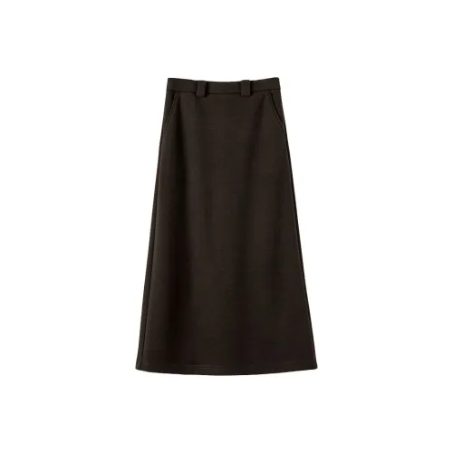 Late White Повседневный Длинный Юбка Женские