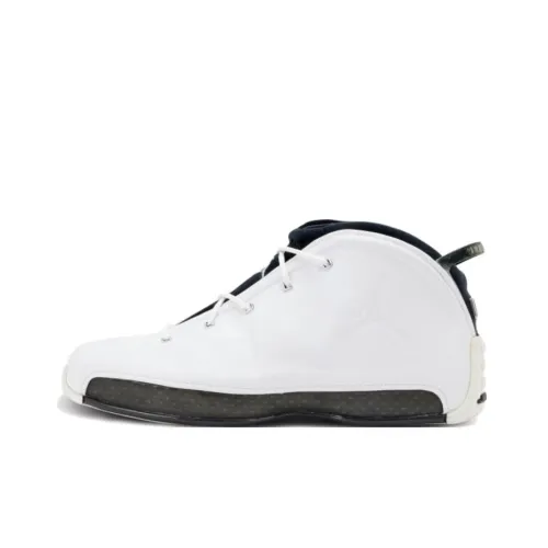 Джордан 18,5 OG Белый Черный Chrome Противоскользящее покрытие MID Топ Винтажные баскетбольные кроссовки Мужской Белый