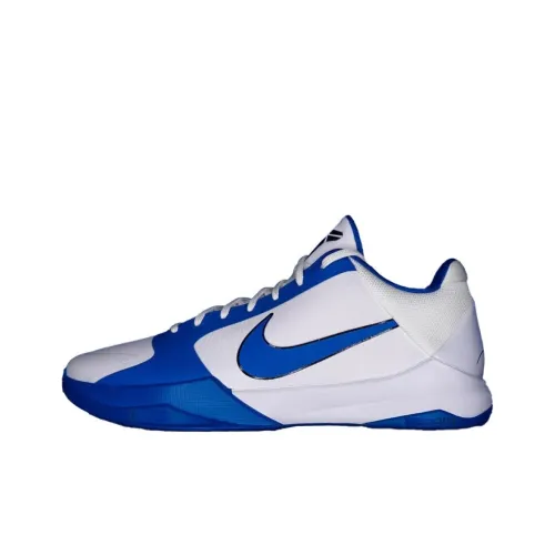 Nike Zoom Kobe 5 Баскетбольные кроссовки Унисекс Белый Синий