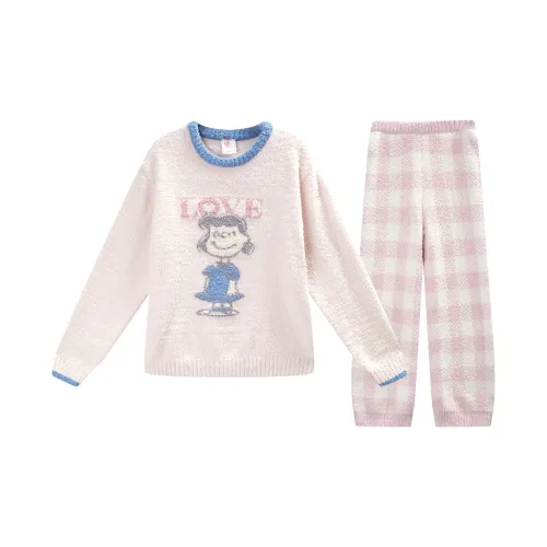 GUKOO X SNOOPY Пижамный комплект Женские Ванильный Пудра