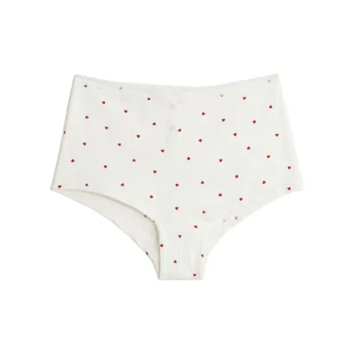 H M 1 Pack Белый Красный Сердце Женские Трусики-бикини