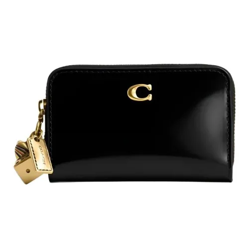 COACH Essential Коровья кожа Кошелек Маленький Женский Черный