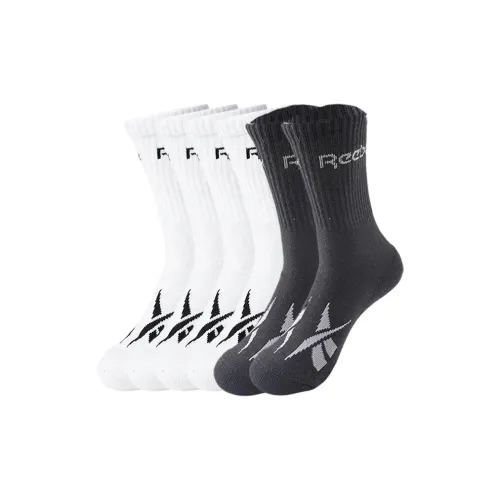 REEBOK [6 пар] 4 Белых 2 Черных Мужские Баскетбольные Носки