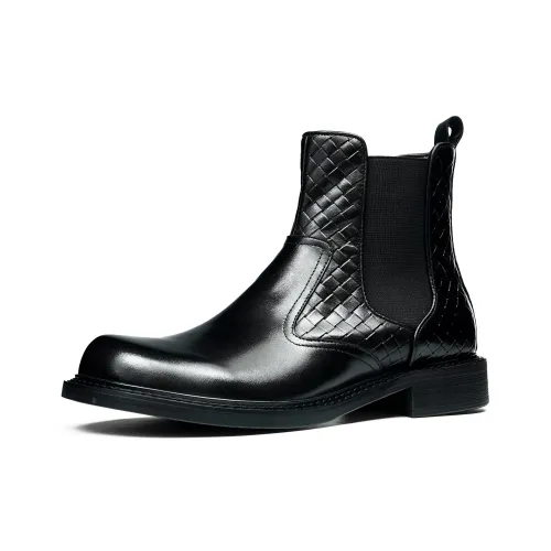 FARVARWO Челси Натуральная кожа Мужская обувь 14,5 см Высокий топ Обувь Мужская