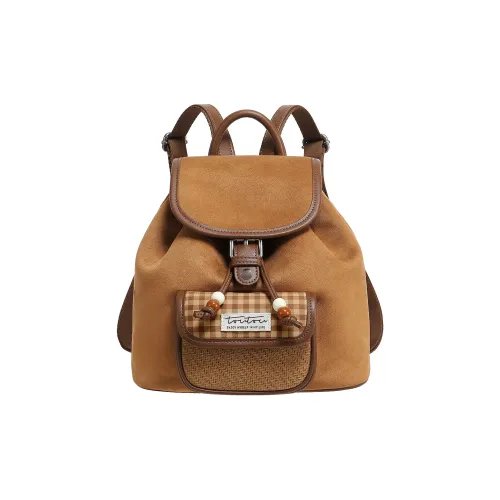 TOUTOU Ткань Синтетическая кожа Рюкзак Стандартный Женский Шоколадный коричневый