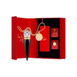 Трехкомпонентный комплект: #001M Мягкий матовый блеск для губ 3,8 г + длинная цепь + золотой логотип ромба