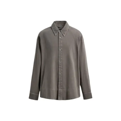 ZARA Collaboration Темно-серая коричневая мужская рубашка