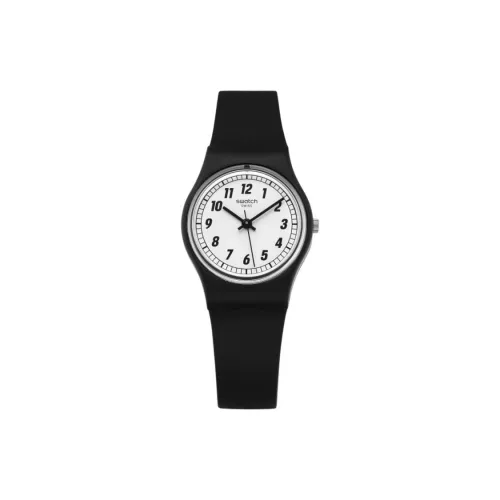 Swatch Quartz Механизм Женские часы 25 мм Белый циферблат Пластиковый корпус Часы Силиконовый ремешок