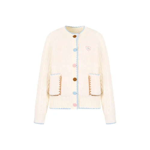 Umoumo Экрю Женские Свитера