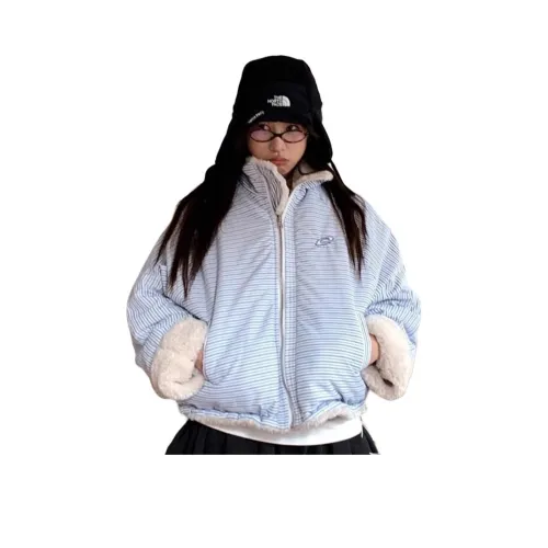 PZHK Синий с Белым Lettering Женские Пуховики