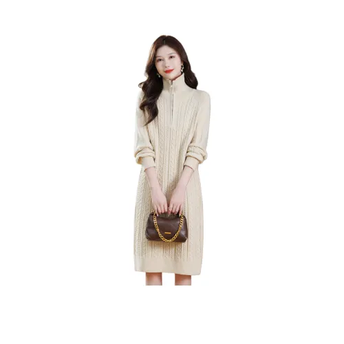 MJ Осенний Длинный Длинный Рукав Платье Женское