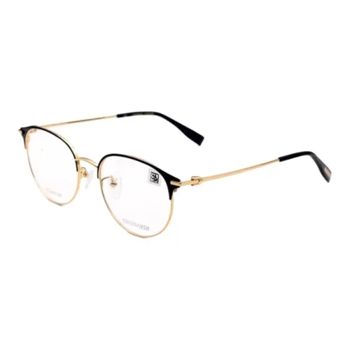 TRUSSARDI Титан Круглые Очки с диоптриями Унисекс Золото Черный