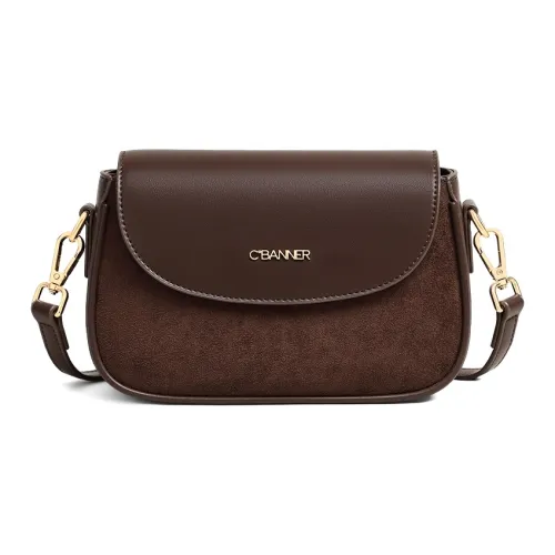 C°BANNER Коровья кожа с тканью и синтетической кожей сумки через плечо стандартные женские кофе