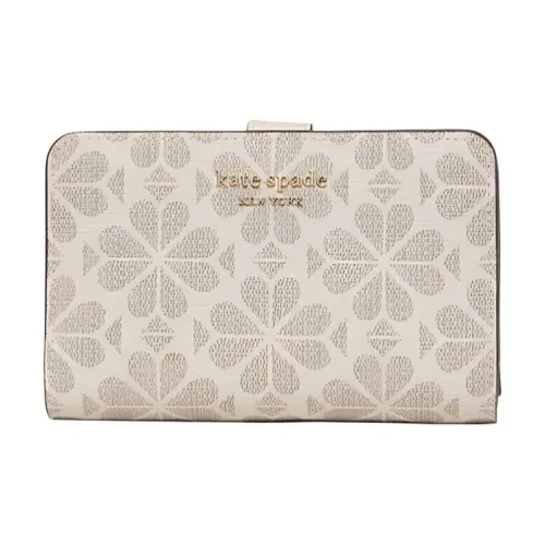 Kate Spade Цветочный дизайн Покрытый холст Кошелек Женские Пергаментный Бумажно-белый