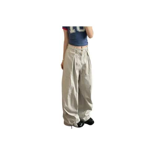 PISYPOX Light Gray Unisex Casual Pants PISYPOX Светло-серые унисекс повседневные штаны