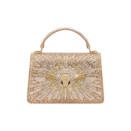 BVLGARI Serpenti Forever Кристальная Сумка на одно плечо Мини Женская Золотая