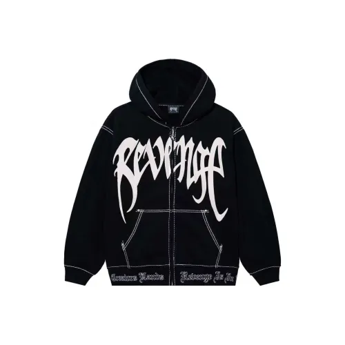 Revenge Пальто-Куртка с молнией Унисекс Черный Белый