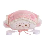 Овца Headwrap Большая Голова Сумка - Белый Розовый/Стандартный