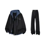 Чёрный + Haze Синий Куртка + Чёрные Джинсы