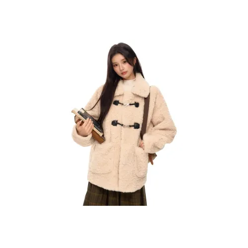 ZVJH Бежевый Утолщенный Женский Бархатный Куртка