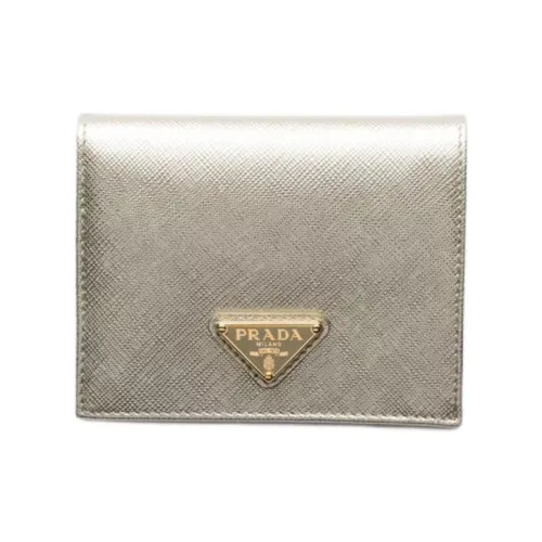 PRADA Saffiano Телячья кожа Кошелек Маленький Женский Желтый Лимонит