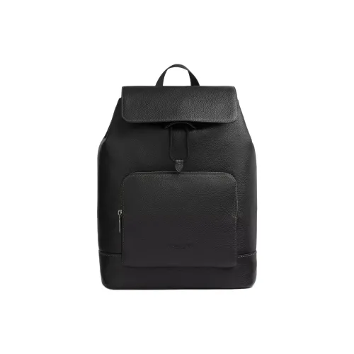 COACH Turner Pebble Leather Backpack Unisex Black