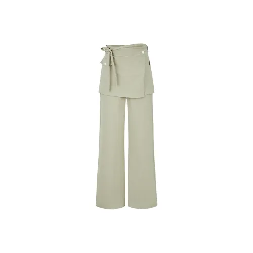 URBAN REVIVO Повседневные брюки Женские Хаки зеленый