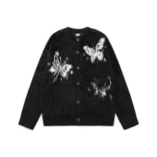 QIJIJIEQU Черный Бабочка Узор Модный бренд Унисекс Трикотаж