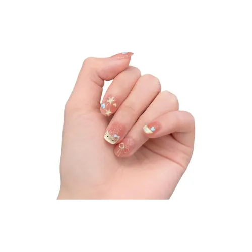 T Z Cartoon Kitten False Nail Cropped Short Gradient Cute