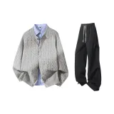 Светло-серые + черные штаны