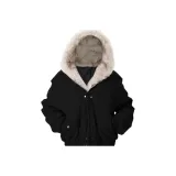 Черный хлопковый пуховик