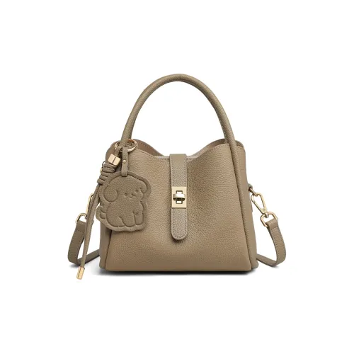 PT'SON Коровья кожа Сумка Женская Слон Серый Экрю